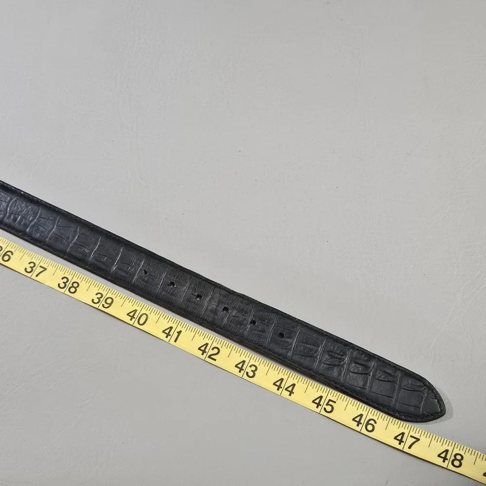 Trafalgar Mens Black Wallaroo Grained Calf Leather Belt Size 40 USA